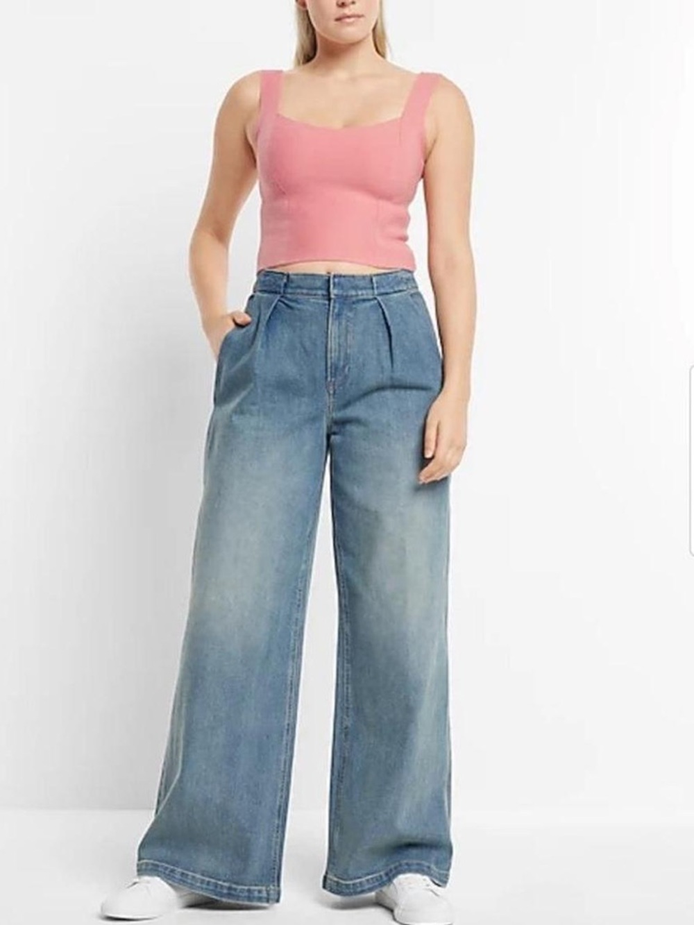 Express high waist wide leg trouser jeans